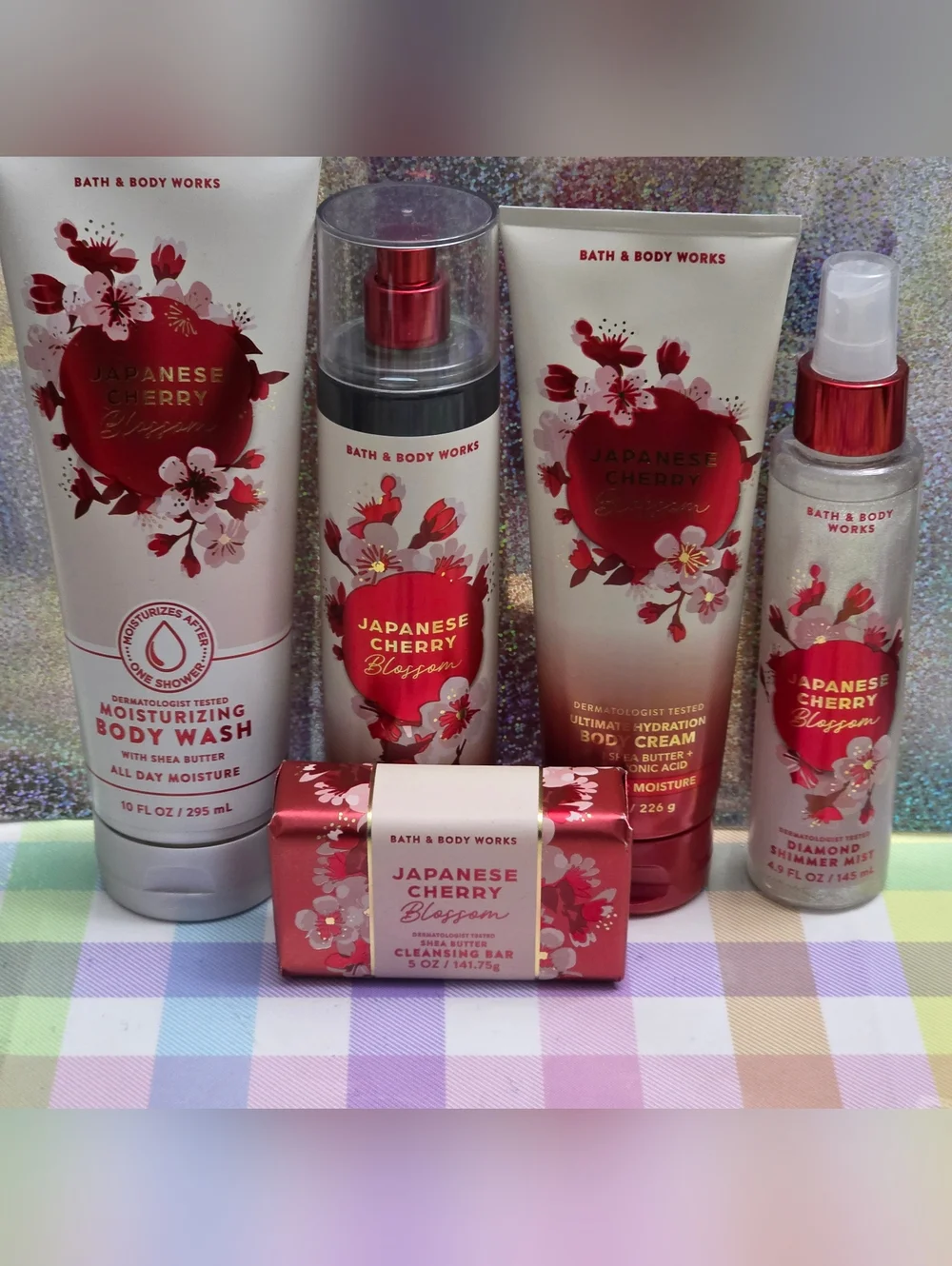 Bath & Body Works Japanese Cherry Blossom 5 Piece Body Care Set NEW